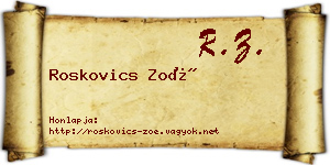 Roskovics Zoé névjegykártya